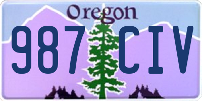 OR license plate 987CIV