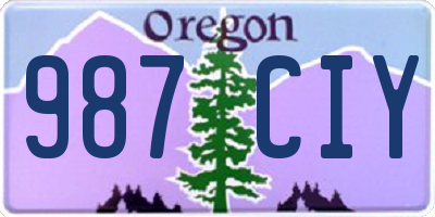 OR license plate 987CIY