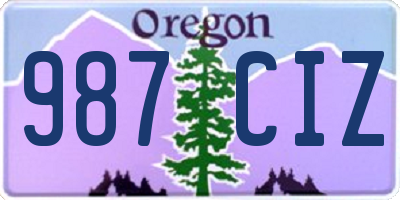 OR license plate 987CIZ