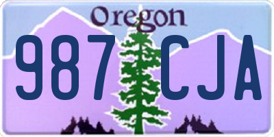 OR license plate 987CJA