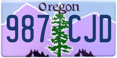 OR license plate 987CJD