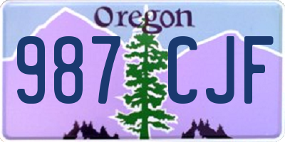 OR license plate 987CJF