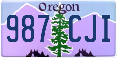 OR license plate 987CJI