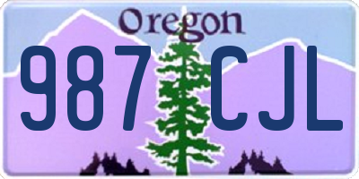 OR license plate 987CJL