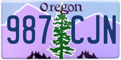OR license plate 987CJN