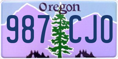 OR license plate 987CJO