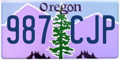 OR license plate 987CJP