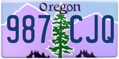 OR license plate 987CJQ