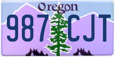 OR license plate 987CJT