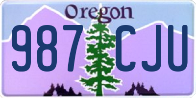 OR license plate 987CJU