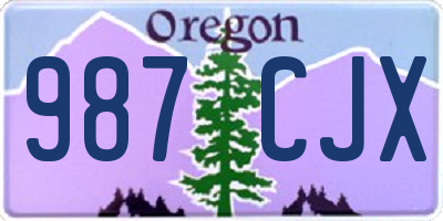 OR license plate 987CJX
