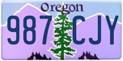 OR license plate 987CJY