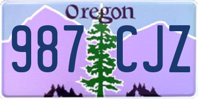 OR license plate 987CJZ