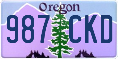OR license plate 987CKD