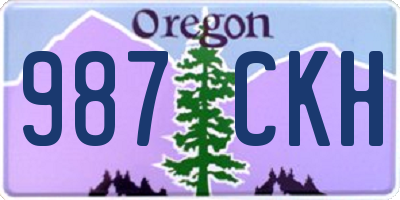 OR license plate 987CKH