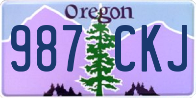 OR license plate 987CKJ