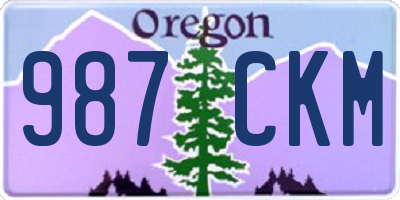 OR license plate 987CKM