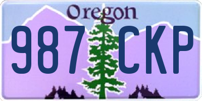 OR license plate 987CKP
