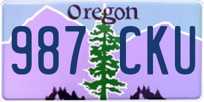 OR license plate 987CKU