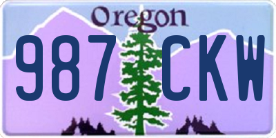 OR license plate 987CKW