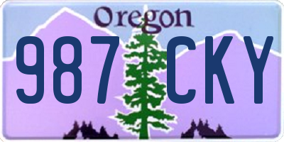 OR license plate 987CKY