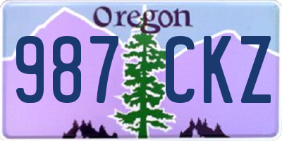 OR license plate 987CKZ
