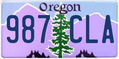 OR license plate 987CLA