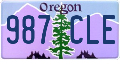 OR license plate 987CLE