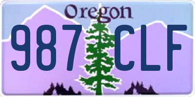 OR license plate 987CLF