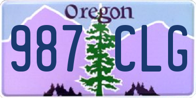 OR license plate 987CLG
