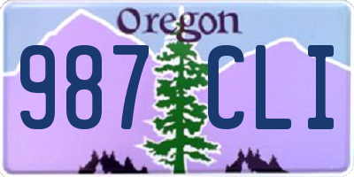 OR license plate 987CLI