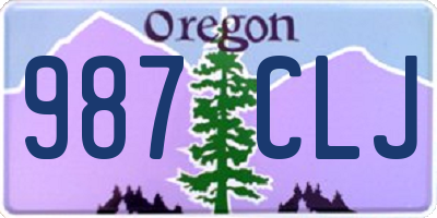OR license plate 987CLJ