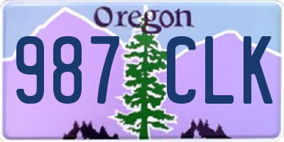 OR license plate 987CLK