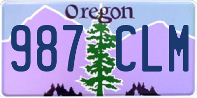 OR license plate 987CLM