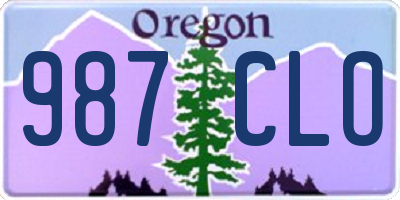 OR license plate 987CLO