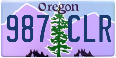 OR license plate 987CLR