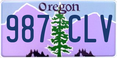 OR license plate 987CLV