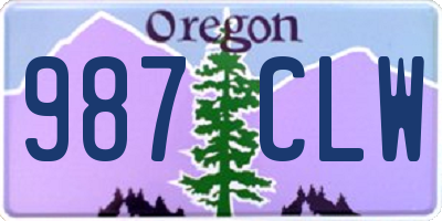 OR license plate 987CLW