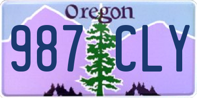 OR license plate 987CLY