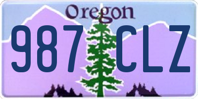 OR license plate 987CLZ