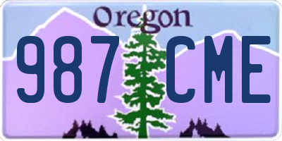 OR license plate 987CME