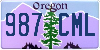 OR license plate 987CML