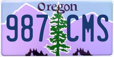 OR license plate 987CMS