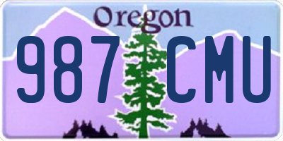 OR license plate 987CMU