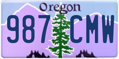 OR license plate 987CMW