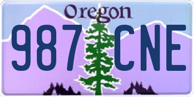 OR license plate 987CNE