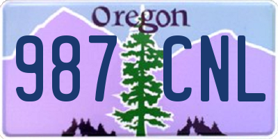 OR license plate 987CNL
