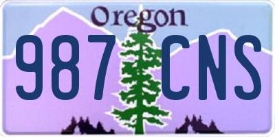 OR license plate 987CNS