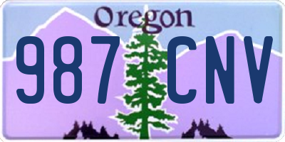OR license plate 987CNV