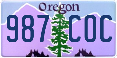 OR license plate 987COC